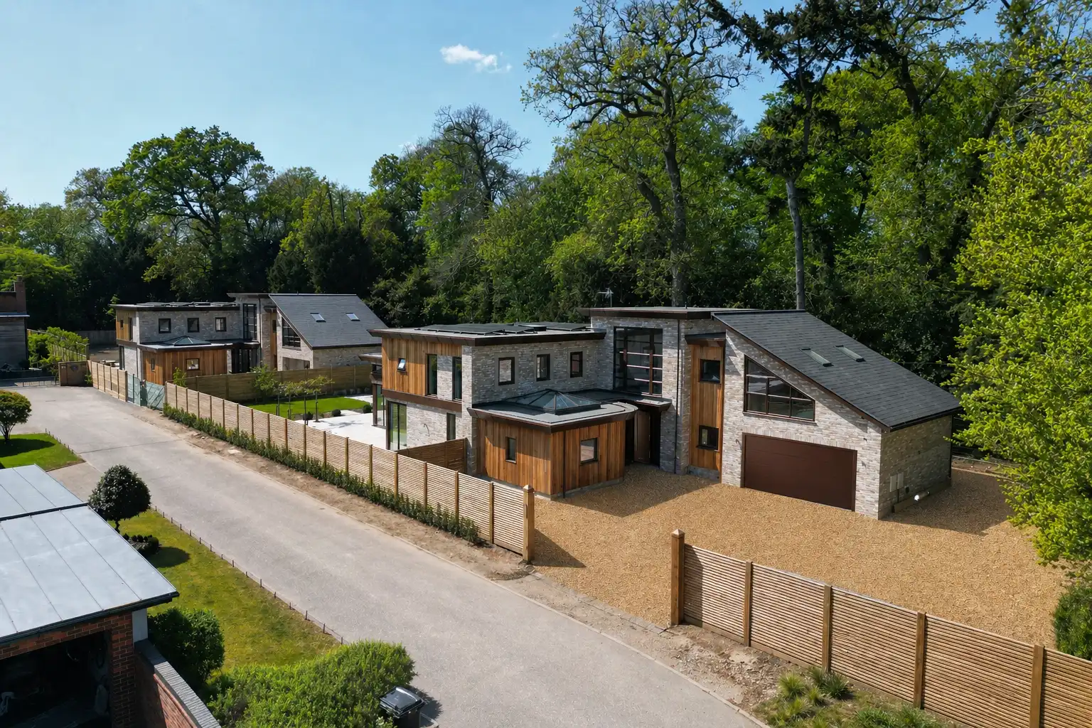 Orchard Homes Colney Lane Hill House Gardens Plot 2 Front Exterior With Shingles HERO SHOT